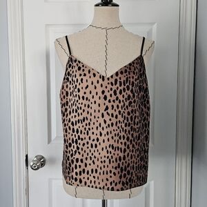 Good American Leopard Print Satin slip Cami